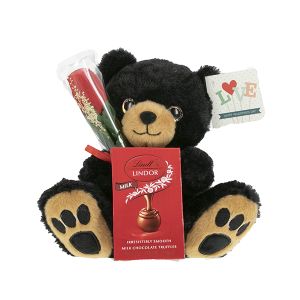 Footsies Plush Kelliloons with Lindt Lindor Chocolate Truffles Bag and Rose