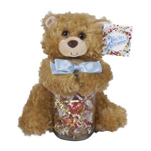 Teddy Bear Kelliloons with Mason Jar of Lindor Truffles
