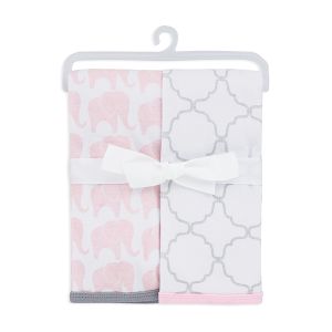 2-Pack Cotton Swaddle Blankets - Pink