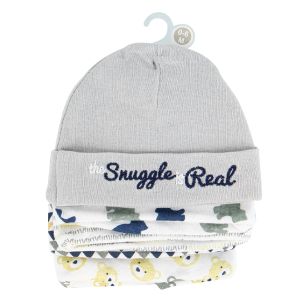 5-Pack Infant Caps - Snuggle is Real - Blue