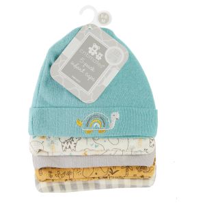 5-Pack Cotton Infant Caps - Animal Designs