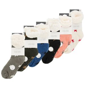 Sherpa Slipper Socks with Non-Skid Soles
