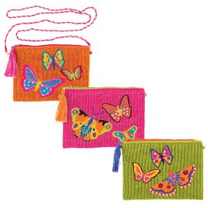 Beaded Butterfly Bag With Detachable Strap