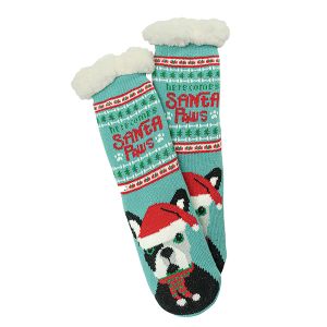 Two Left Feet Holiday Boot Slippers - Santa Paws