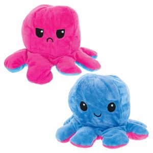 12-Inch Reversible Plush Octopus - Assorted Colors