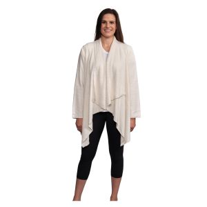 Plush Fleece Wrap with Side Pockets - Off White