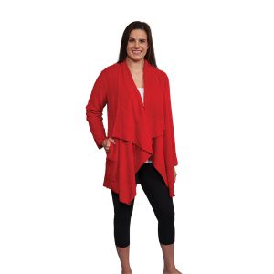 Plush Fleece Wrap with Side Pockets - Red