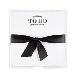 Square Acrylic Tray with Notepaper - Things to Do Before Wine