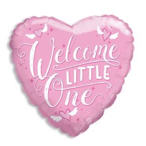 Welcome Little One Pink Foil Balloon - Bagged