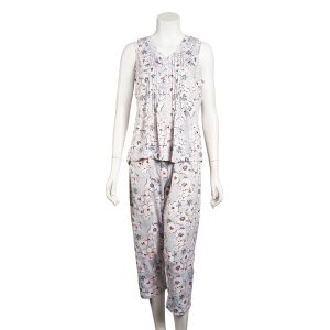 Polysuede Capri Pajama Set - Floral