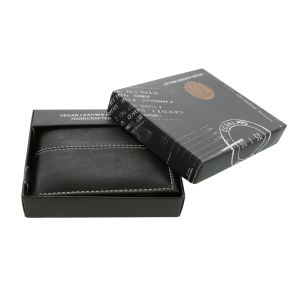 Men's Vegan Leather Bifold Wallet - Black