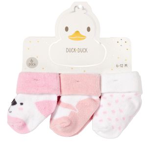6-Pair Ultra-Soft Baby Socks - Pink