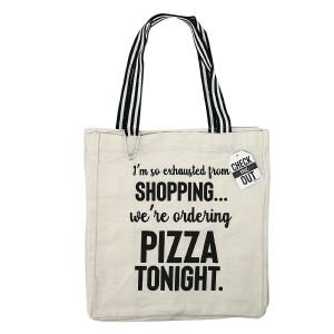 Cotton Canvas Reusable Shopping Bag - Pizza Tonight