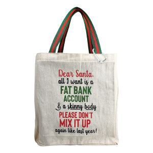 Cotton Twill Reusable Shopping Bag - Dear Santa