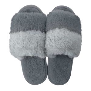Hello Mello Gray Cloud Puff Slippers - Medium-Large