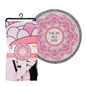 60-Inch Round Beach Towel - Vacay All Day
