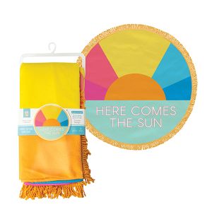 60-Inch Round Beach Towel - Here Comes The Sun
