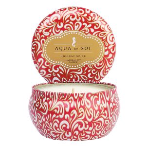 Aqua De Soi Natural Soy Candle In Decorative Tin - Holiday Spice