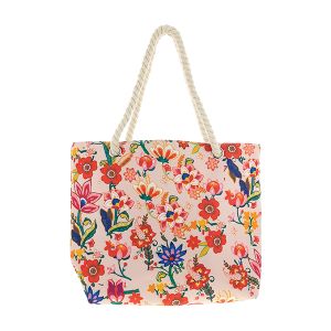 Tote Bag with Rope Handles - Floral
