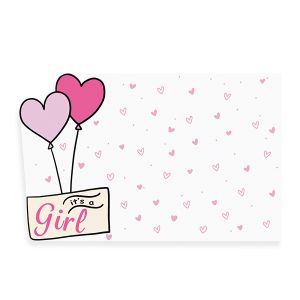 It's a Girl Enclosure Card 50 Count Package