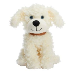 Scruffy Plush Animal - Two-Tone Dog - Cream and Dark Cream