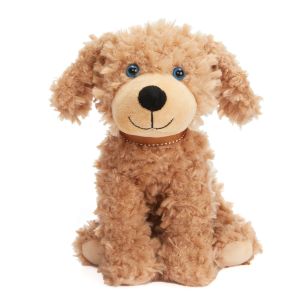 Scruffy Plush Animal - Two-Tone Dog - Dark Brown and Tan