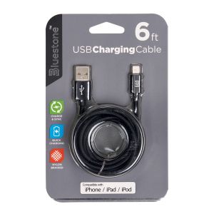 6 Foot Apple Lightning Sync & Charge Cable - Black