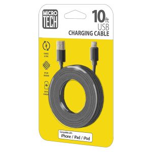 10 Foot Apple Lightning Charging Cable - Black