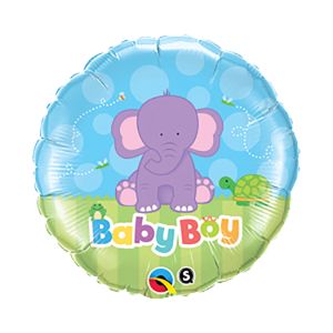 Baby Boy Elephant Foil Balloon - Bagged
