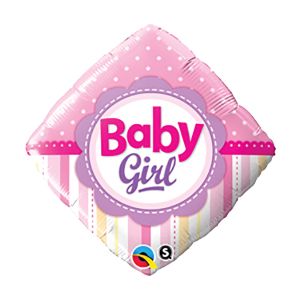 Baby Girl Dots and Stripes Foil Balloon