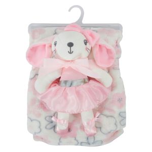 2-Piece Blanket and Plush Animal - Bunny Ballerina