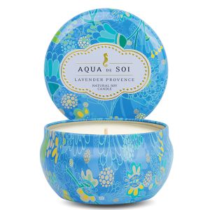 Aqua De Soi Natural Soy Candle In Decorative Tin - Lavender Provence 1