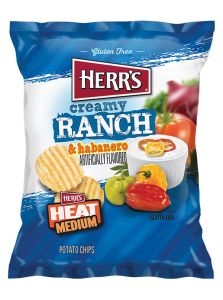 Herr's Creamy Ranch and Habanero Medium Heat Potato Chips
