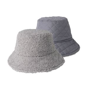 Reversible Sherpa Bucket Hat - Gray