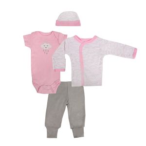 4-Piece Preemie Clothing Set - Pink Rain Cloud