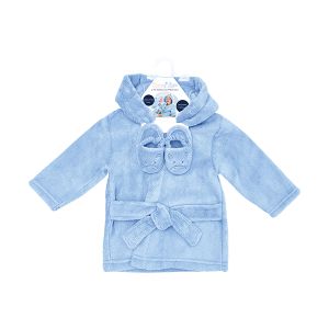 Cozy Baby Robe & Slippers Spa Set - Blue