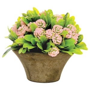 Artificial Flowers in Planters - Pink