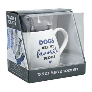 Bone China Mug and Socks Set - Dogs Are My Favorite People