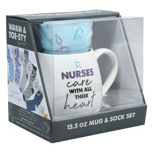 Bone China Mug and Socks Set - Nurses Care