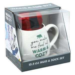 Bone China Mug and Socks Box Set - Warm and Cozy