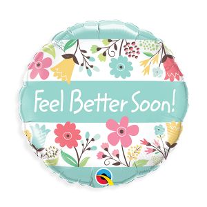 Feel Better Soon Floral Foil Balloon - Bagged
