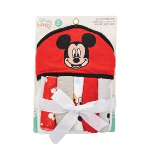 Disney Hooded Towel and Washcloth Set - Mickey Mouse