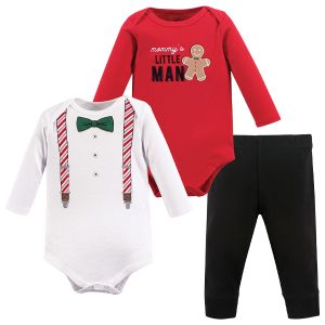 Baby Clothing Set - Christmas Suspenders