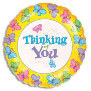 Thinking of You Butterflies Foil Balloon