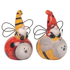 Gnome and Friend Figurines - Bee and Ladybug