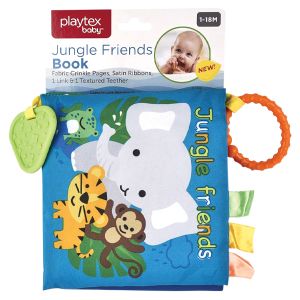 Jungle Friends Soft Cloth Crinkle Book with Textured Teether