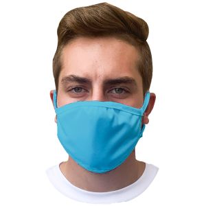 3-Layer Reusable Cloth Face Masks - Light Blue
