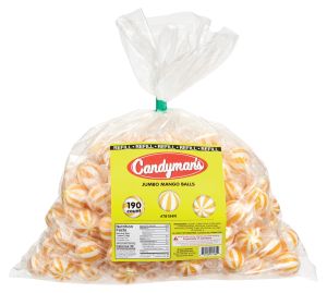Candyman's Jumbo Mango Candy Balls - Refill Bag for Changemaker Tub