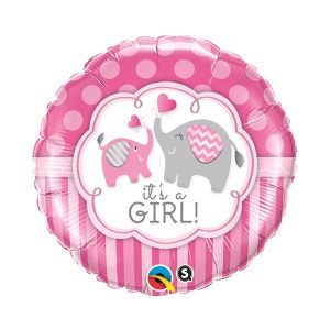 Elephants - It's a Girl Foil Balloon