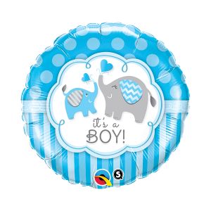 Elephants - It's a Boy Foil Balloon - Bagged